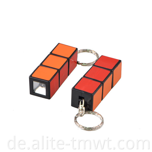 Werbegeschenk PVC Kunststoff Mini Magic Cube LED Schlüsselbund Taschenlampe